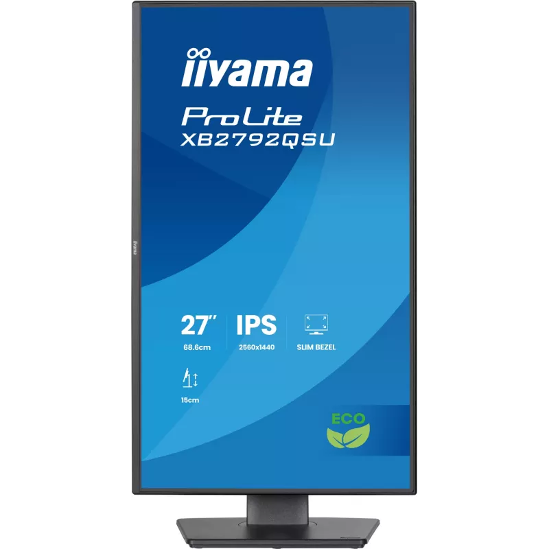 Monitorius IIYAMA ProLite XB2792QSU-B1 27 inch IPS QHD 2560×1440 3 ms 178° VESA aukštį reguliuojamas stovas USB 3.2 garsiakalbiai juoda B energijos klasė