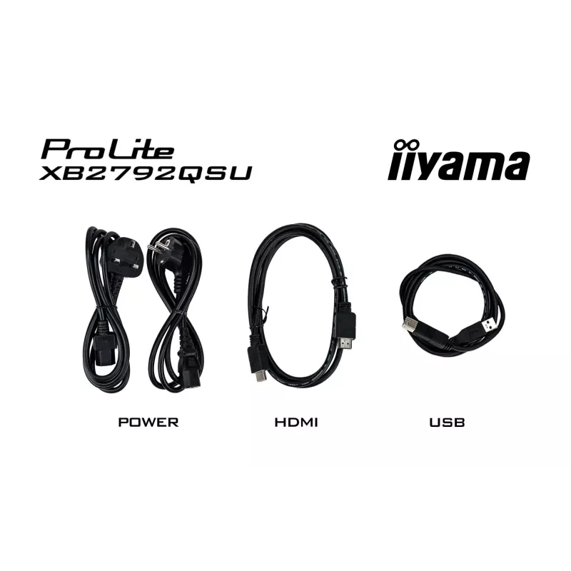 Monitorius IIYAMA ProLite XB2792QSU-B1 27 inch IPS QHD 2560×1440 3 ms 178° VESA aukštį reguliuojamas stovas USB 3.2 garsiakalbiai juoda B energijos klasė