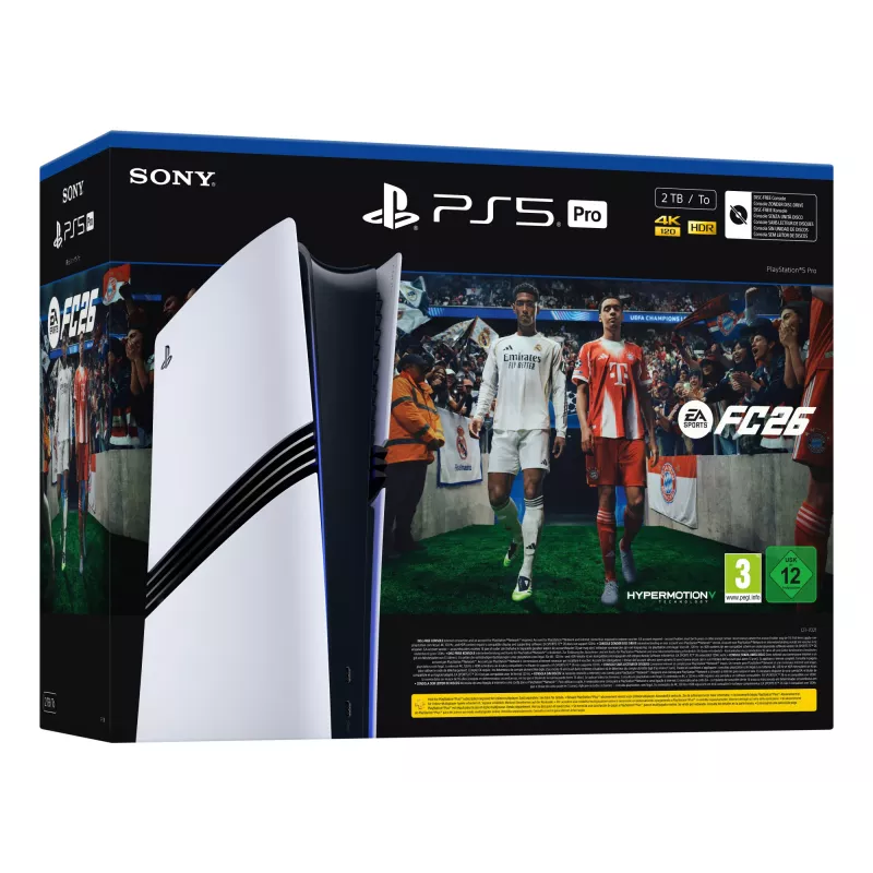 Sony PlayStation 5 Pro + EA Sports FC 26 komplektas 2 TB Wi-Fi juoda, balta