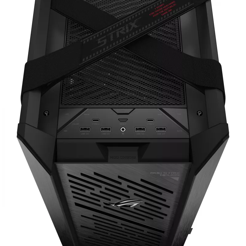 PC korpusas ASUS ROG Strix Helios II Midi Tower – ATX/Midi Tower, grūdintas stiklas, 420mm GPU, 3x140mm priekiniai ventiliatoriai, USB-C