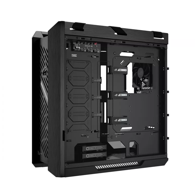 PC korpusas ASUS ROG Strix Helios II Midi Tower – ATX/Midi Tower, grūdintas stiklas, 420mm GPU, 3x140mm priekiniai ventiliatoriai, USB-C