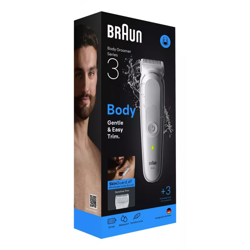 Braun Series 3 BG3530 kūno kirpimo ir skutimo prietaisas, pilka spalva