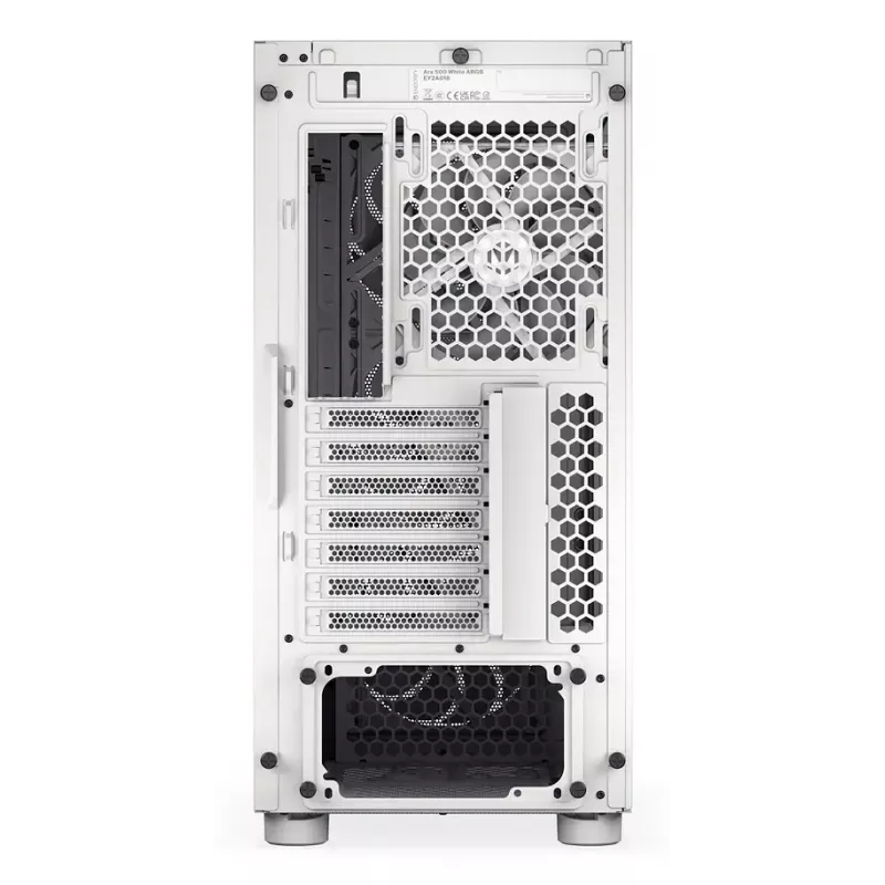 PC korpusas Midi Tower ENDORFY ARX 500 ARGB White – grūdintas stiklas, ATX/Micro-ATX/Mini-ITX, 3x140mm priekyje + 1x140mm gale, 1×3,5 colio + 6×2,5 colio vietos
