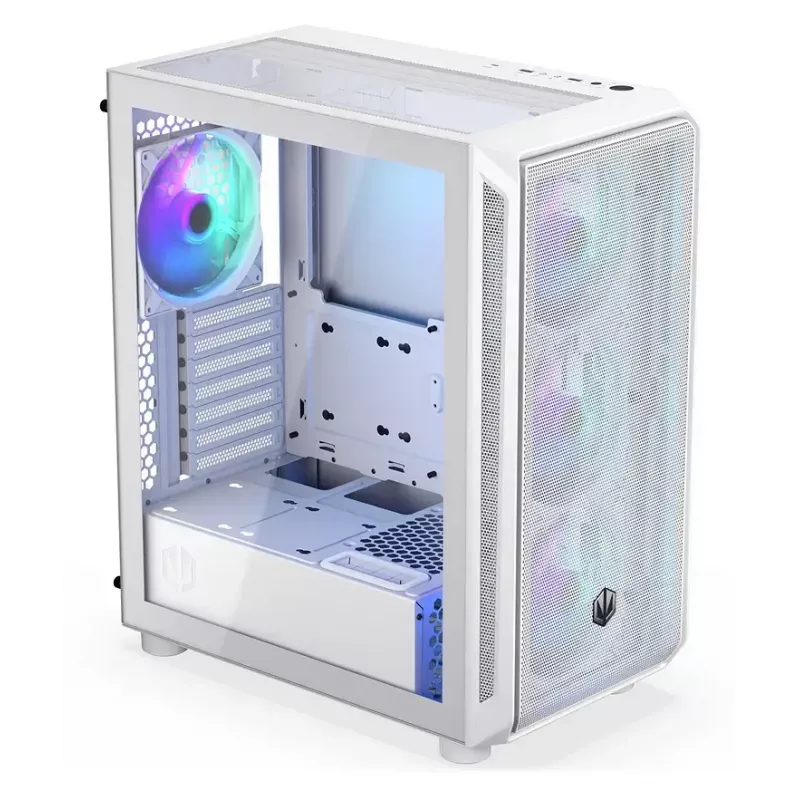 PC korpusas Midi Tower ENDORFY ARX 500 ARGB White – grūdintas stiklas, ATX/Micro-ATX/Mini-ITX, 3x140mm priekyje + 1x140mm gale, 1×3,5 colio + 6×2,5 colio vietos