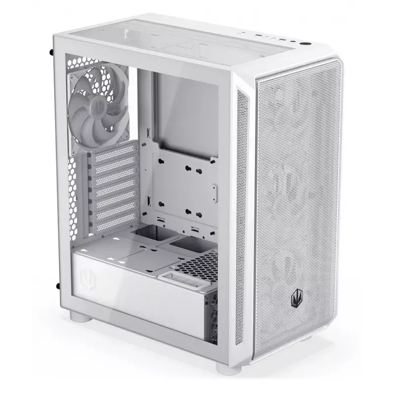 PC korpusas Midi Tower ENDORFY ARX 500 ARGB White – grūdintas stiklas, ATX/Micro-ATX/Mini-ITX, 3x140mm priekyje + 1x140mm gale, 1×3,5 colio + 6×2,5 colio vietos