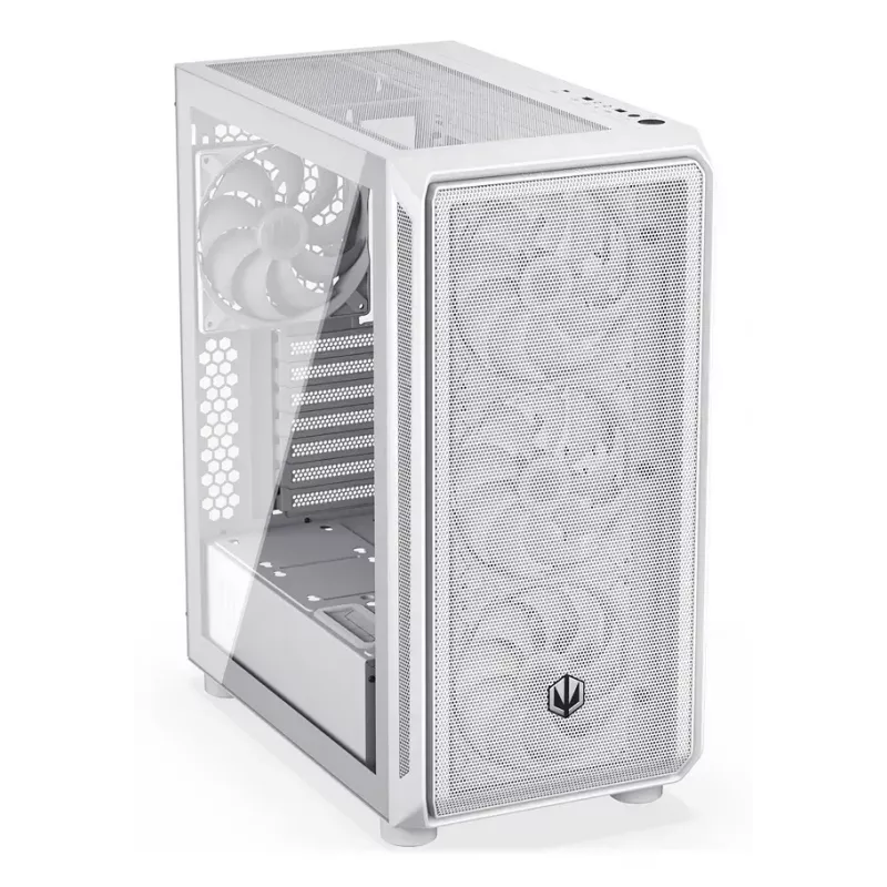 PC korpusas Midi Tower ENDORFY ARX 500 ARGB White – grūdintas stiklas, ATX/Micro-ATX/Mini-ITX, 3x140mm priekyje + 1x140mm gale, 1×3,5 colio + 6×2,5 colio vietos