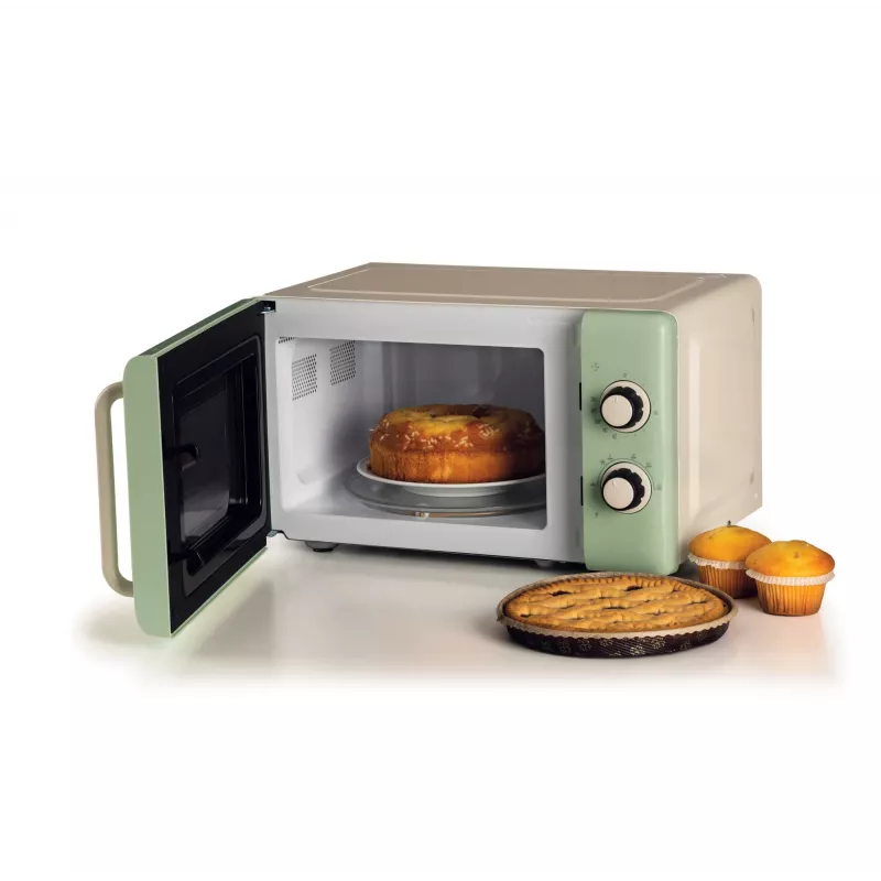 Ariete Vintage Line 3960 Retro mikrobangų krosnelė, 800W, 20L, 3 funkcijos, 5 galingumo lygiai, laikmatis, žalia