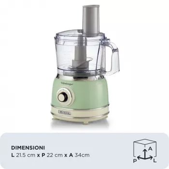 Virtuvinis kombainas ARIETE Vintage Line 1781/04 – 1000 W, 2.1 L, žalias
