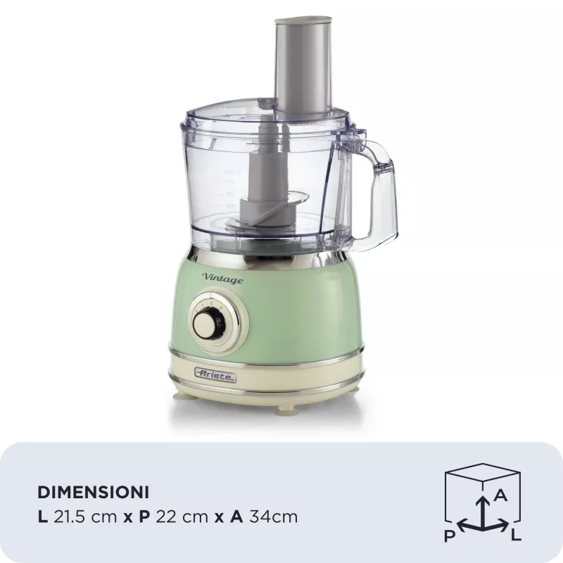 Virtuvinis kombainas ARIETE Vintage Line 1781/04 – 1000 W, 2.1 L, žalias