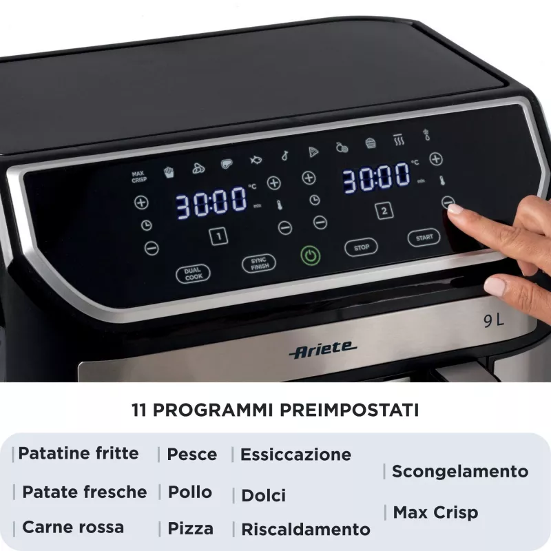 Kepimo be aliejaus krosnelė Ariete 4625/00 9 L 2100 W Juoda Sidabrinė