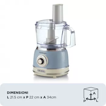 Virtuvinis kombainas ARIETE Vintage Line 1781/05 — 1000 W, 2,1 L dubuo, mėlynas