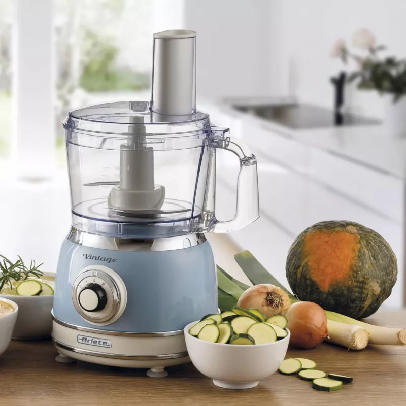 Virtuvinis kombainas ARIETE Vintage Line 1781/05 — 1000 W, 2,1 L dubuo, mėlynas