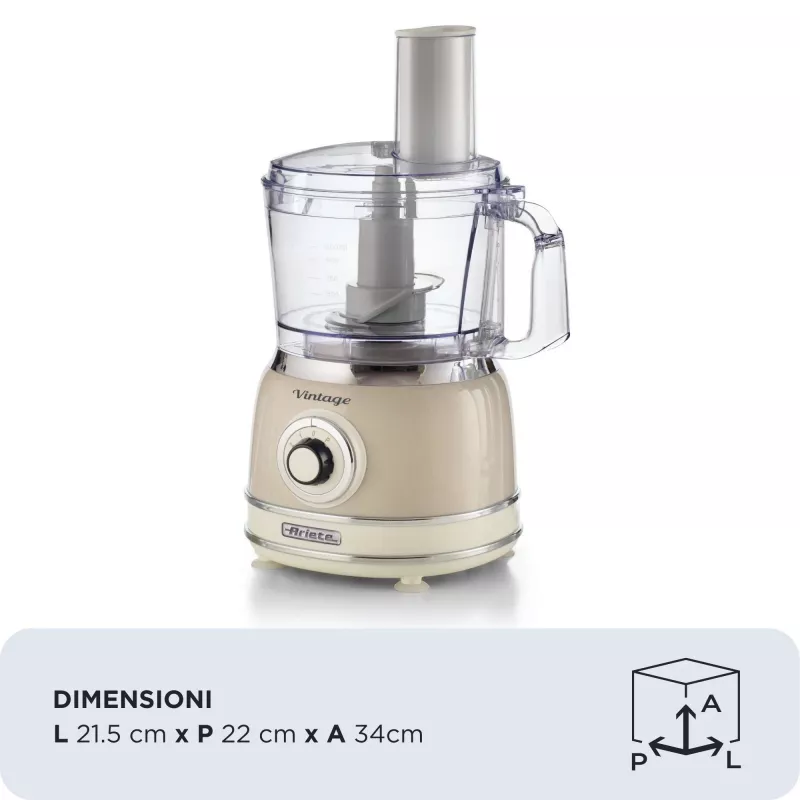 Ariete Vintage Line 1781/03 virtuvinis kombainas 1000 W 2,1 L Smėlio spalvos