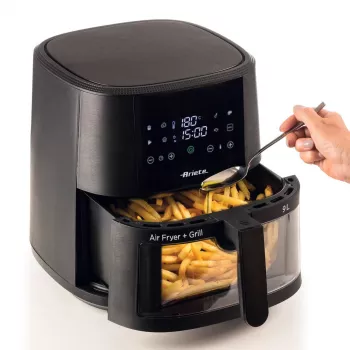 Ariete 4630 Oro gruzdintuvė 9L, 1300W, talpa 9L, gaminimo talpa 2,5kg, 8 išankstinių programų, temperatūra iki 200°, skaidrus krepšelis, juoda