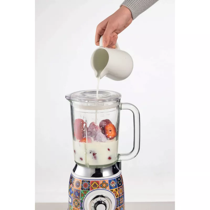 Ariete 583 Positano blenderis 1,5 l stiklinis indas, 4 nerūdijančio plieno peiliai, 4 greičiai + impulsas, 1000 W