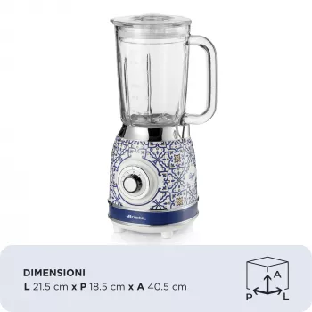 Ariete 583 Capri blenderis su 1,5 l stikliniu indu, 4 nerūdijančio plieno peiliukais, 4 greičiais + pulsu, 1000 W