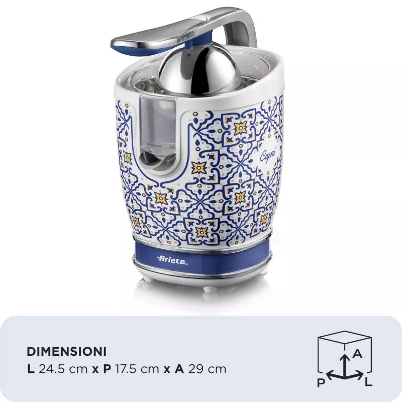 Elektrinė citrusinių vaisių spauda Ariete 0413/0C 0.6L 85W mėlyna įvairiaspalvė