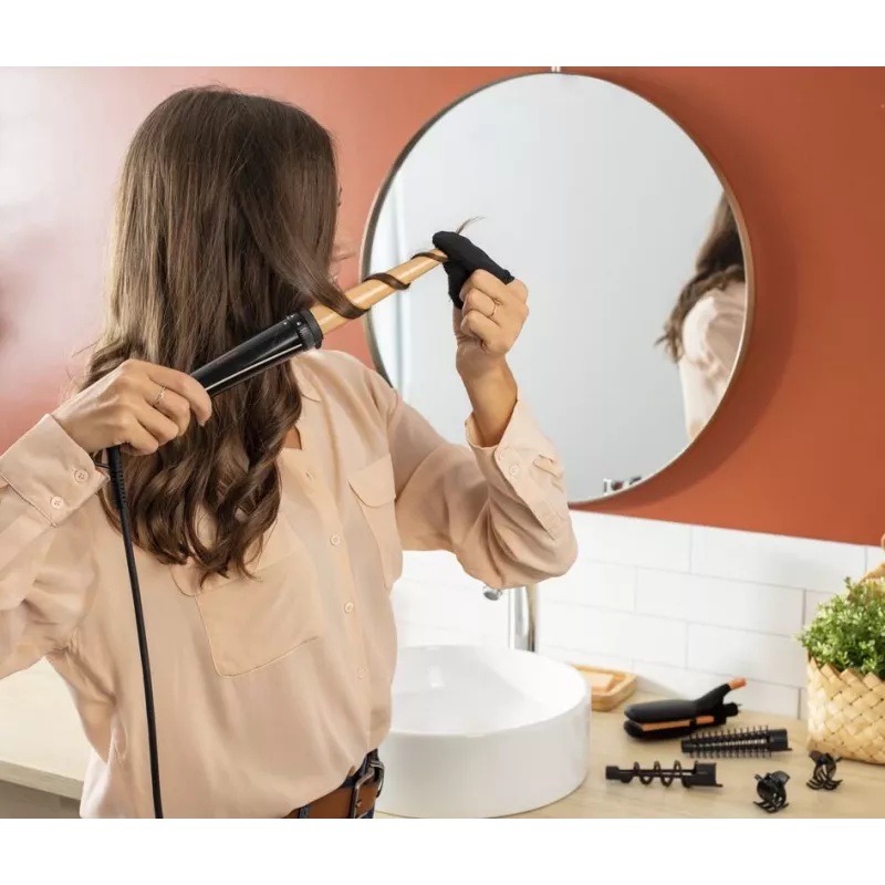 Rowenta Infinite Looks CF4231 Multistyler šiluminis formuotojas, juodas/bronzinis, 1.8 m