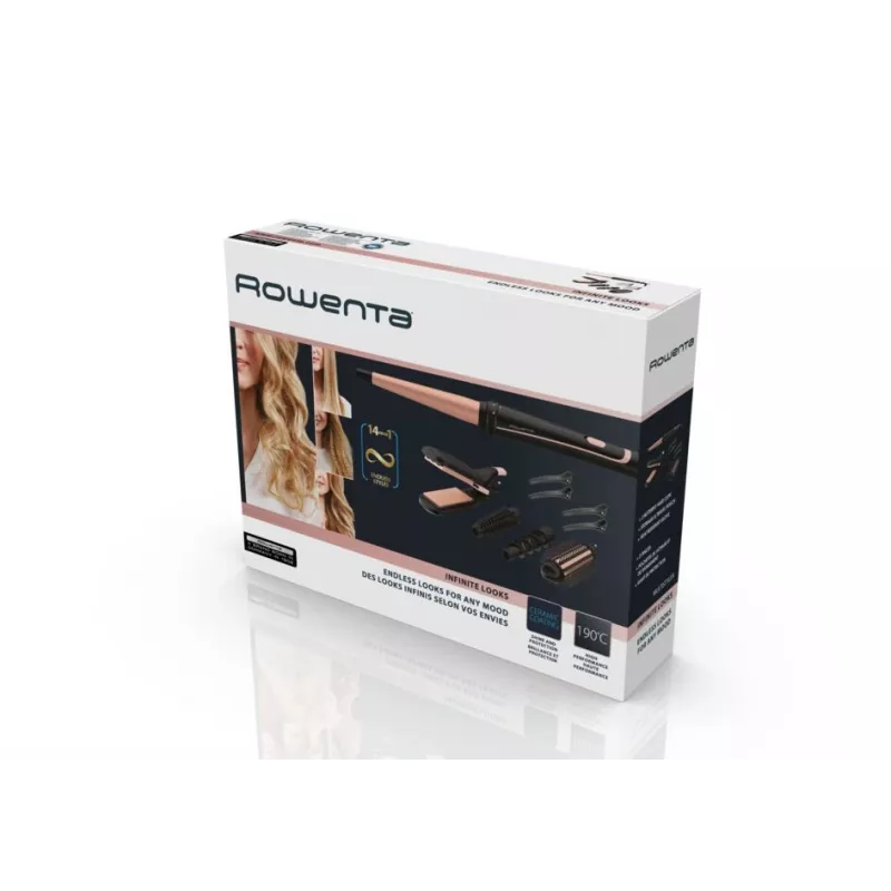 Rowenta Infinite Looks CF4231 Multistyler šiluminis formuotojas, juodas/bronzinis, 1.8 m