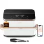 Kepimo krosnelė su oro cirkuliacija Cosori Dual Blaze Twinfry Chef Edition Double 10 L, 2800 W, belaidis ryšys, rožinis auksas, balta