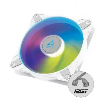 ARCTIC P14 PWM PST A-RGB - Pusiau pasyvus 140 mm korpuso ventiliatorius su skaitmeniniu A-RGB, baltas