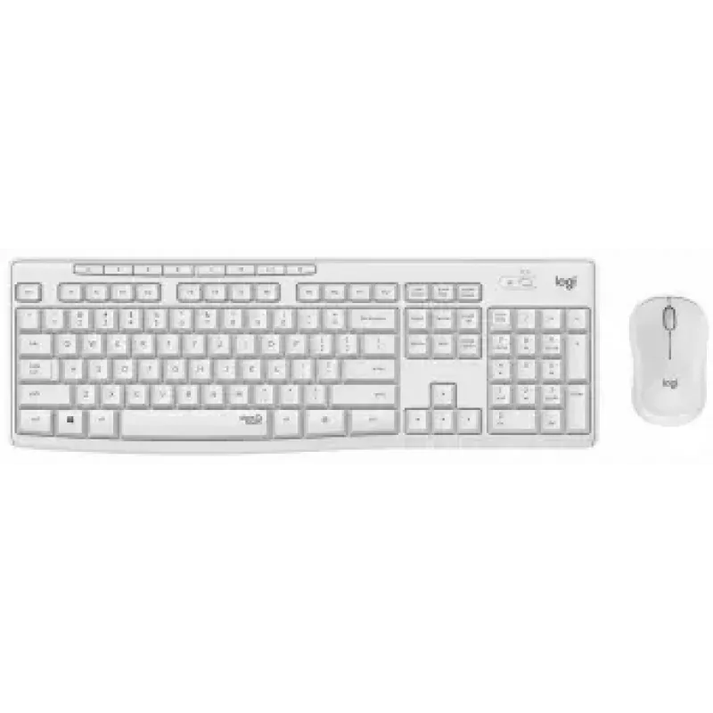 Logitech MK295 belaidis klaviatūros ir pelės rinkinys tyli RF QWERTY US International balta
