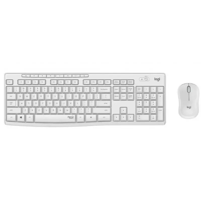 Logitech MK295 belaidis klaviatūros ir pelės rinkinys tyli RF QWERTY US International balta