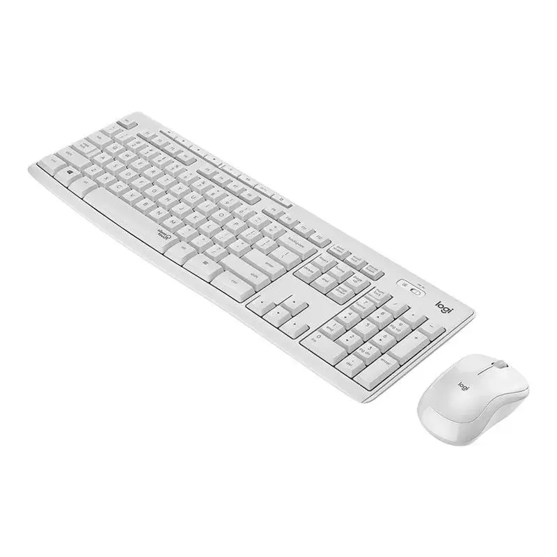 Logitech MK295 belaidis klaviatūros ir pelės rinkinys tyli RF QWERTY US International balta