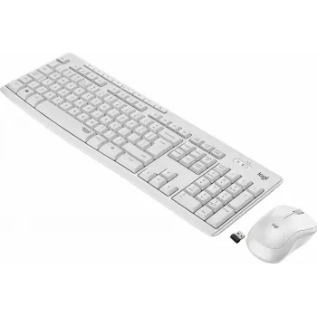 Logitech MK295 belaidis klaviatūros ir pelės rinkinys tyli RF QWERTY US International balta