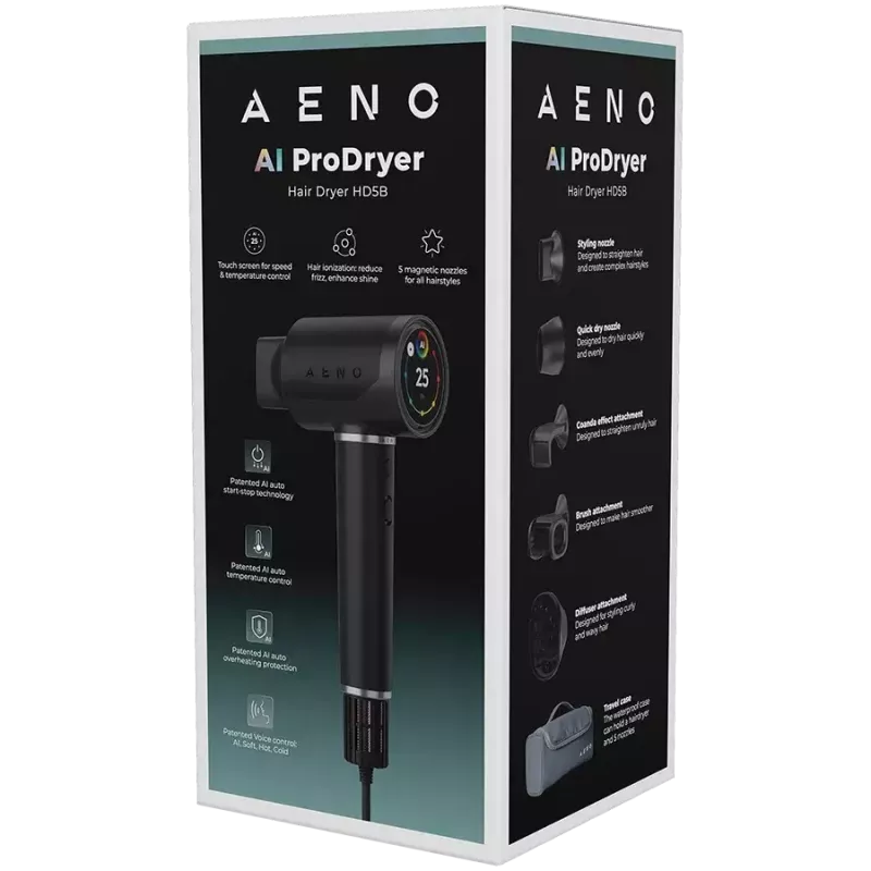 Plaukų džiovintuvas AENO AENO AI ProDryer HD5B AHD0005B 2200W su jonine technologija