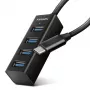 Axagon HUE-M1C 4x USB 3.2 Gen 1 MINI USB šakotuvas, metalinis, 20 cm USB-C laidas
