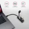 Axagon HUE-M1C 4x USB 3.2 Gen 1 MINI USB šakotuvas, metalinis, 20 cm USB-C laidas