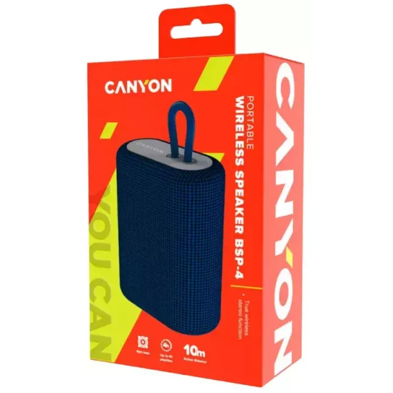 Nešiojamas garsiakalbis Canyon BSP-4 stereo mėlynas
