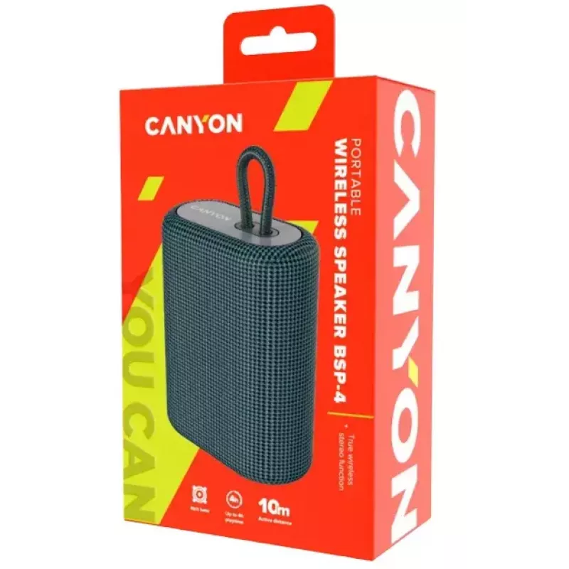 Nešiojamas stereo garsiakalbis Canyon BSP-4 Graphite