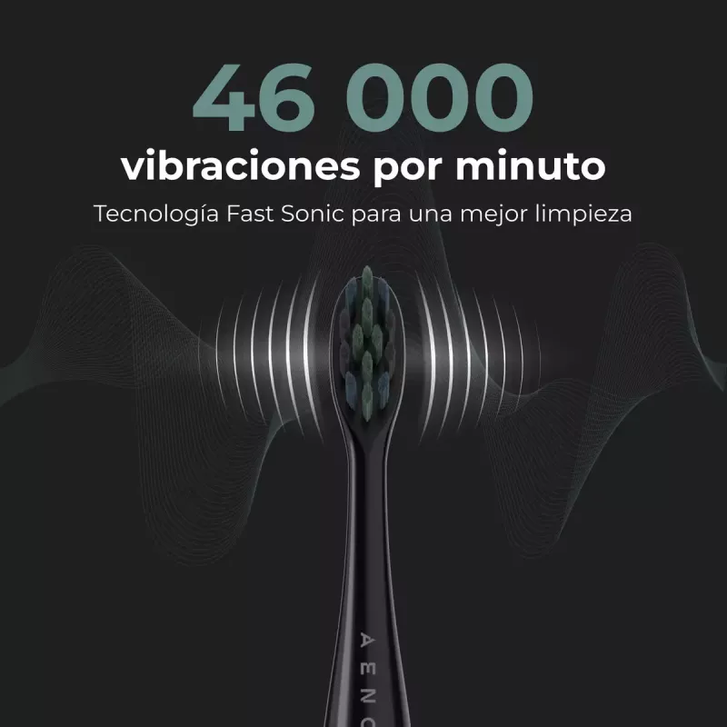 Sonic elektrinis dantų šepetėlis AENO DB2S juodas 4 režimai 46000 sūkių/min.