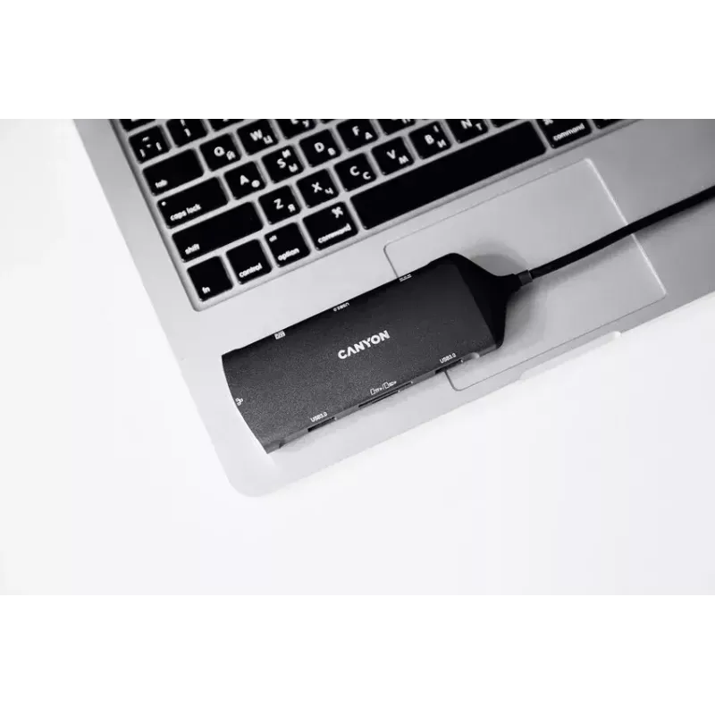 Canyon DS-15 USB 3.2 Gen 1 Type-C pilka 100W Power Delivery Ethernet 1Gbps