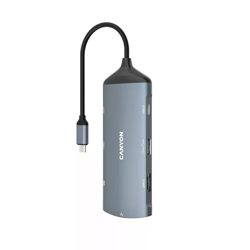 Canyon DS-15 USB 3.2 Gen 1 Type-C pilka 100W Power Delivery Ethernet 1Gbps