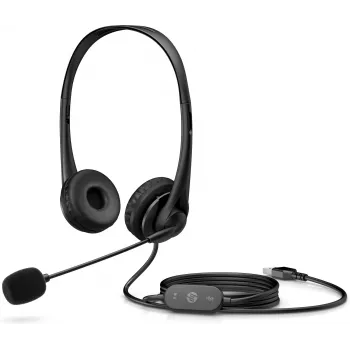 HP Stereo USB G2 ausinės, laidinės, biurui/skambučių centrui, 90 g, juodos