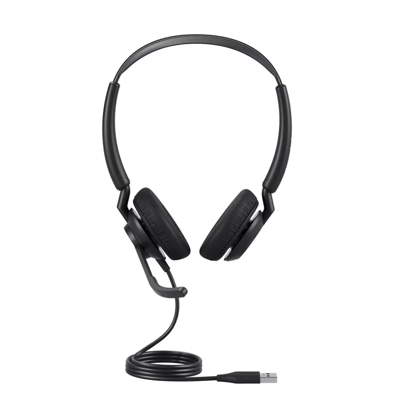 Jabra Engage 50 II – USB-A UC Stereo, laidinis ausinių komplektas, biurui/skambučių centrui, 65 g, juoda