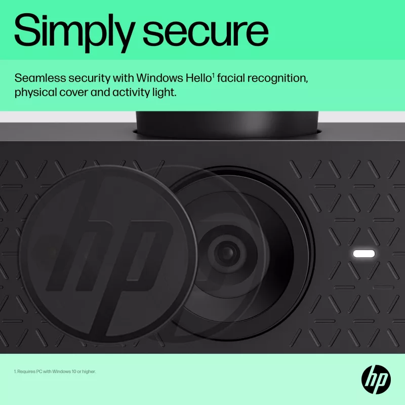 HP 625 FHD Webcam, 4 MP, 1920 x 1080 pikselių, Full HD, verslo, USB, juoda