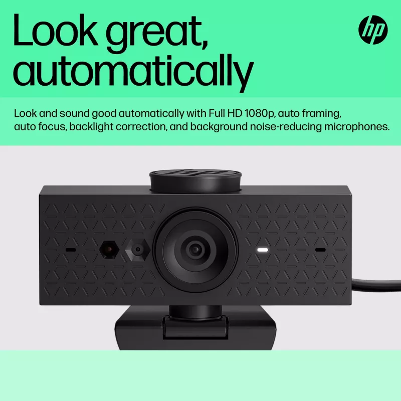 HP 625 FHD Webcam, 4 MP, 1920 x 1080 pikselių, Full HD, verslo, USB, juoda