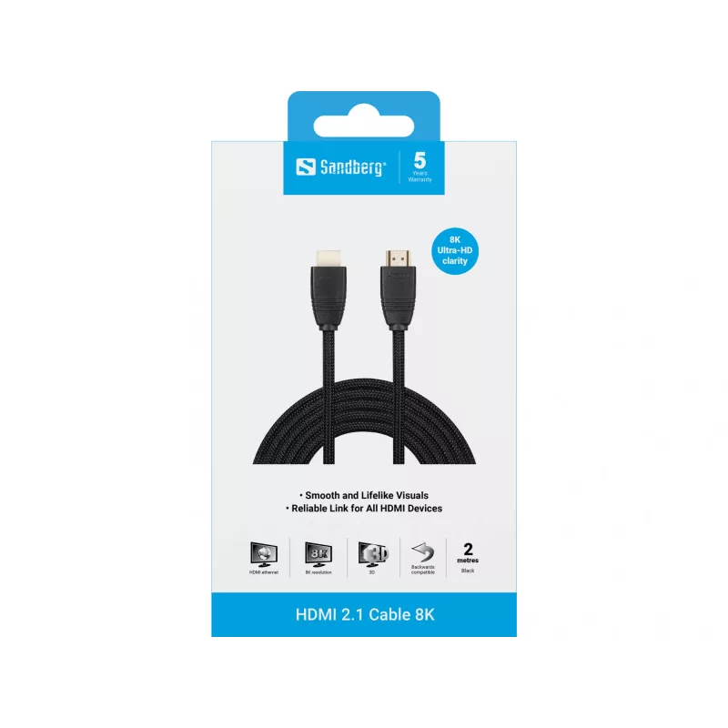 HDMI kabelis Sandberg HDMI 2.1 8K 2m