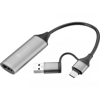 Sandberg HDMI fiksavimo jungtis į USB-C/A