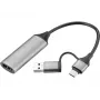 Sandberg HDMI fiksavimo jungtis į USB-C/A