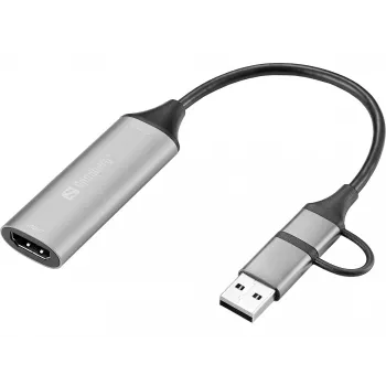 Sandberg HDMI fiksavimo jungtis į USB-C/A