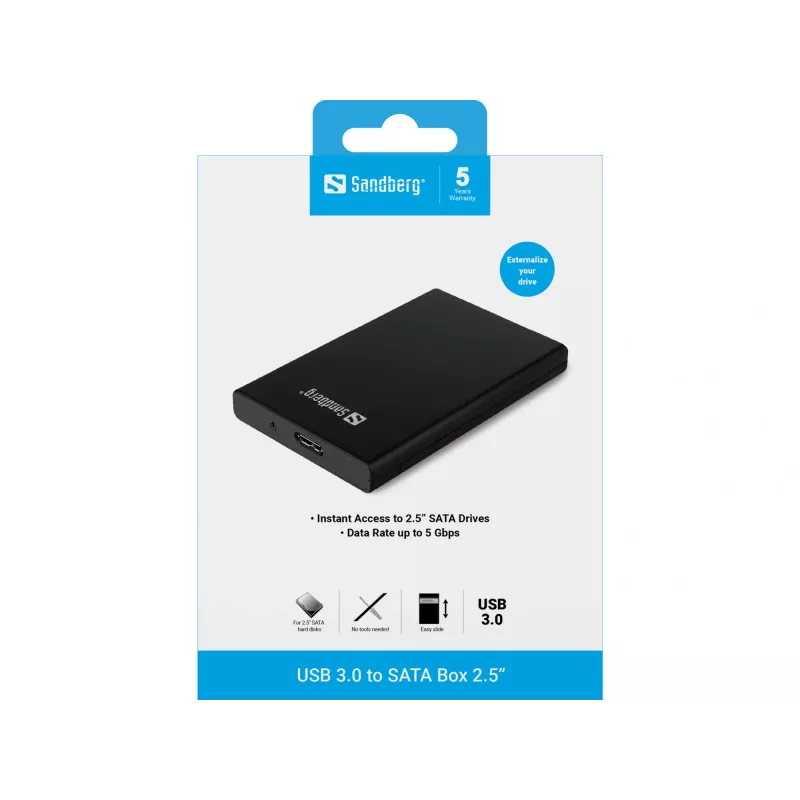 Sandberg USB 3.0 į SATA 2,5 colio dėklas HDD/SSD
