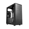 PC korpusas GEMBIRD Fornax 160 Mini Tower — juodas, SPCC, tinka ITX/mATX/ATX, 1×3,5 colio + 3×2,5 colio vietos, 7 išplėtimo lizdai, 445×185×390 mm