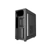PC korpusas GEMBIRD Fornax 160 Mini Tower — juodas, SPCC, tinka ITX/mATX/ATX, 1×3,5 colio + 3×2,5 colio vietos, 7 išplėtimo lizdai, 445×185×390 mm