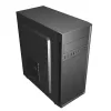 PC korpusas GEMBIRD Fornax 160 Mini Tower — juodas, SPCC, tinka ITX/mATX/ATX, 1×3,5 colio + 3×2,5 colio vietos, 7 išplėtimo lizdai, 445×185×390 mm