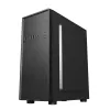 PC korpusas GEMBIRD Fornax 160 Mini Tower — juodas, SPCC, tinka ITX/mATX/ATX, 1×3,5 colio + 3×2,5 colio vietos, 7 išplėtimo lizdai, 445×185×390 mm